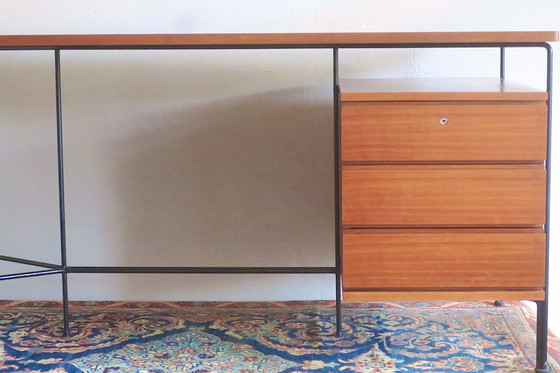 Image 1 of Desk in Mahogany and Metal by A.R.P. - Motte, Mortier, Guariche, France 1956