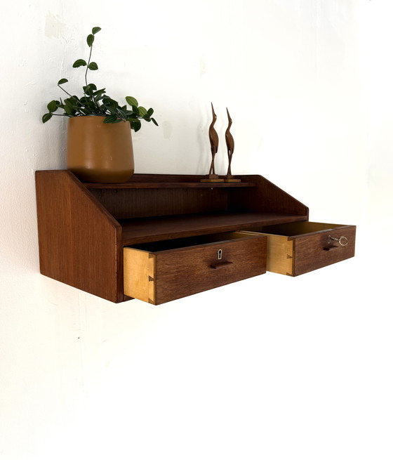Image 1 of Consolle da parete vintage in teak danese anni '60