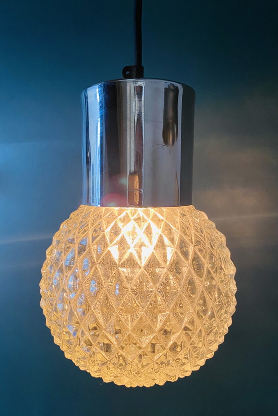 Image 1 of Vintage Jaren 60 Glazen Hanglampje