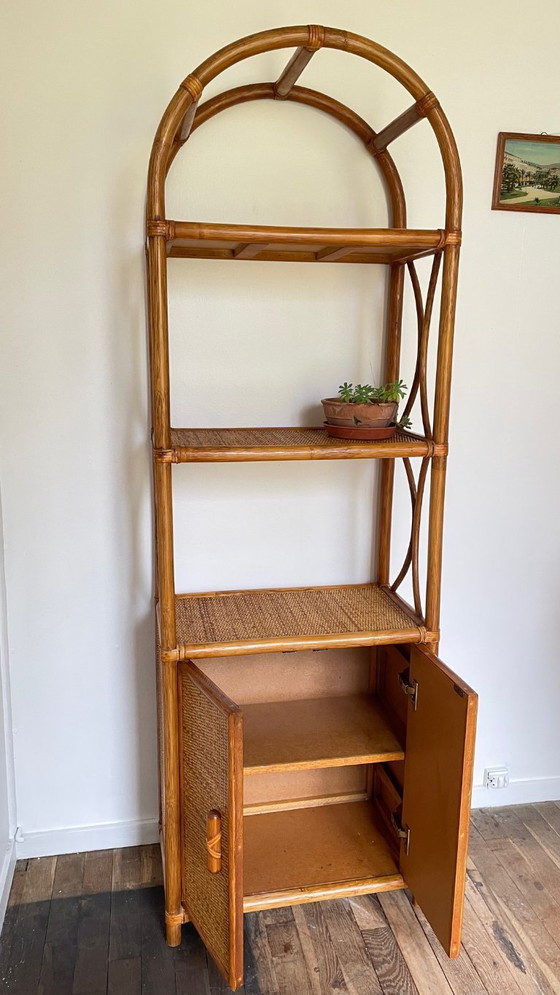 Image 1 of Etagere Osier Bambou Vintage