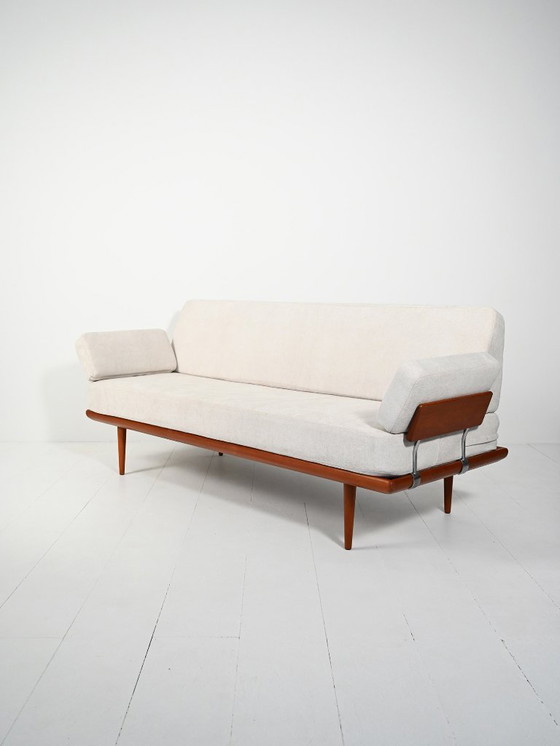 Image 1 of Teakhouten bank "Minerva" met armleuningen van France & Søn