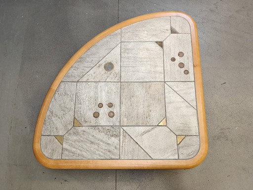 Paul Kingma attributed triangular coffee table, 1980s