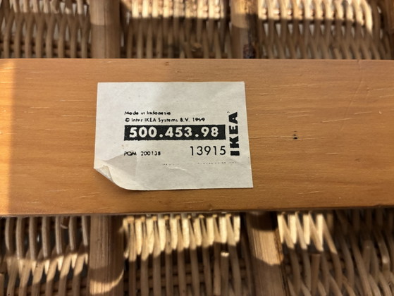 Banc IKEA en rotin couleur cacahuète – un classique du design des années 1990 – Tabourets, Rattan, Metal (photo 5 of 11)