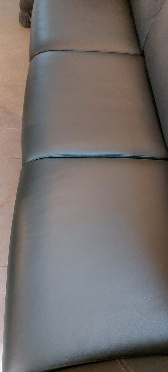 Image 1 of Elegante set da soggiorno in pelle a 3 posti + 2 posti – antracite