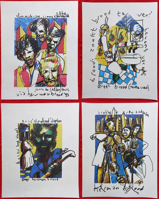 4x Herman Brood - Elvis, Nick Cave, Clapton, Ray Charles
