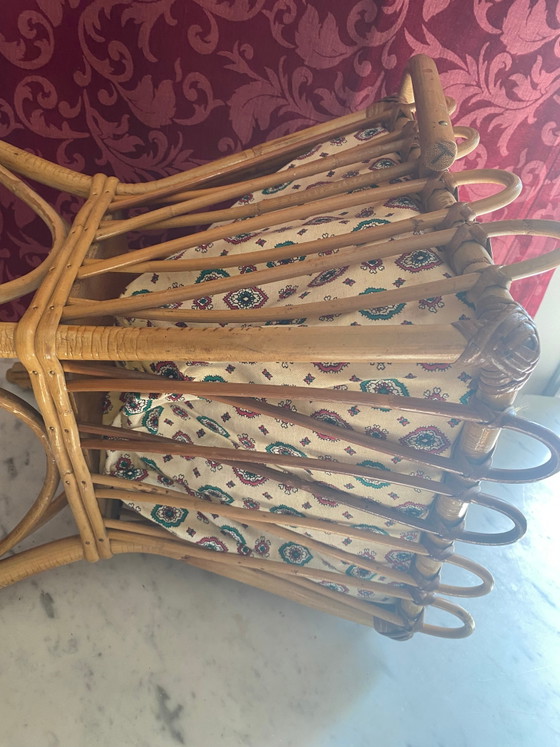 Rattan Sewing Box, Provençal Print Fabric, 1960s-1970s – Decorative Objects, Mid Century Modern (photo 5 of 7)