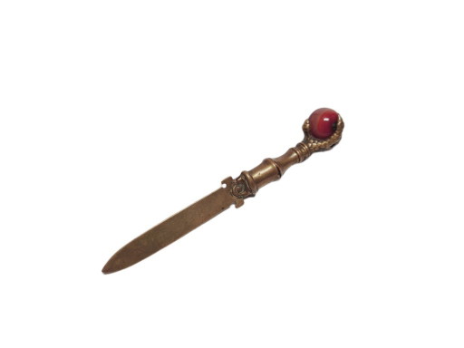 Marque-page français victorien, années 1890 – decoratieve objecten, Stone, Brass