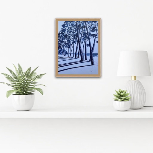 Indigo India ink on 300g white paper, 40x30cm