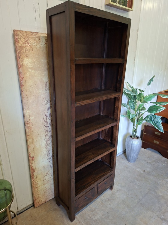 Image 1 of Koloniale Teakholz Bücherregal dim, 70x30cm und 194cm hoch
