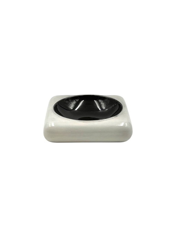 Image 1 of Posacenere in ceramica bianco e nero in stile Space Age / vide poche, Italia anni '70
