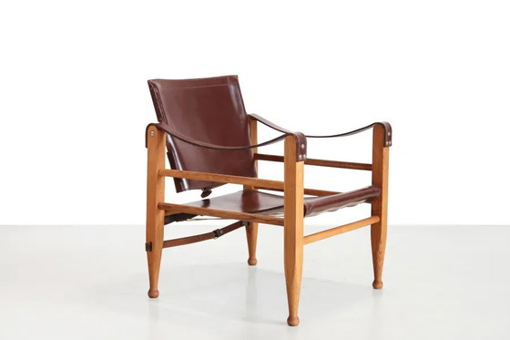 Safari-Stuhl aus Eiche und Leder von Aage Bruun, 1960er Jahre – Sessel, Leather, Wood, Mid Century Modern (photo 2 of 7)