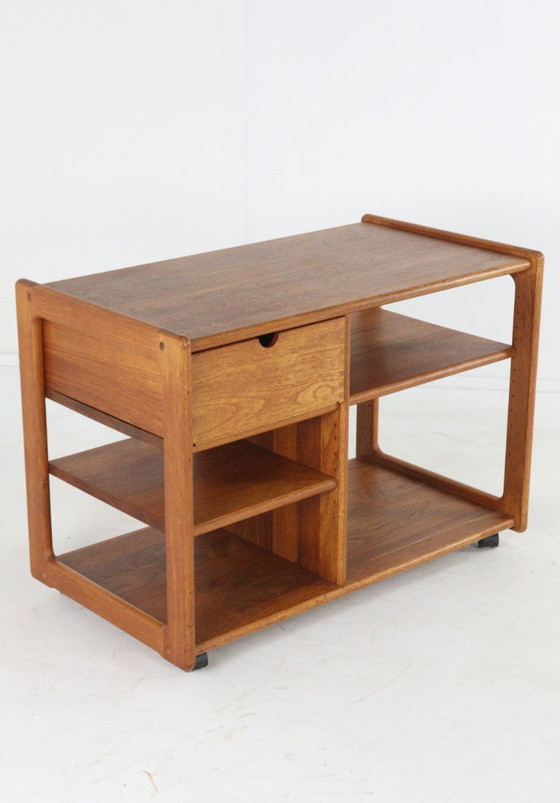 Image 1 of Danish design trolley with drawer vintage