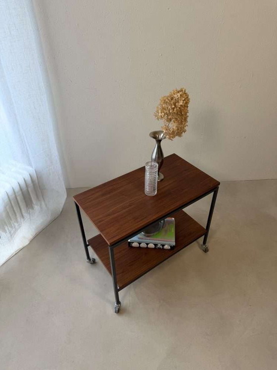 Image 1 of Carrello Stiemsma in legno di teak e acciaio, anni '60