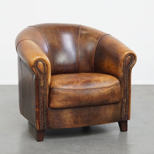 Sheep leather club chair