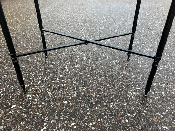 Image 1 of tavolino ovale in vetro e ottone 1950