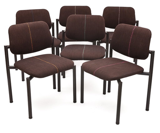 Conjunto de 6 sillas o sillones vintage, 1970