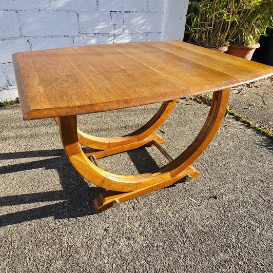 Image 1 of Französischer Art-déco-Esstisch – Ausziehbarer antiker Esstisch – 1920er Jahre