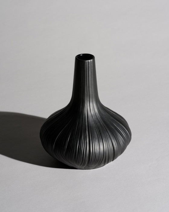Image 1 of Rosenthal Porcelaine Noire “Plissée” Curated Duo by Martin Freyer Matte Black