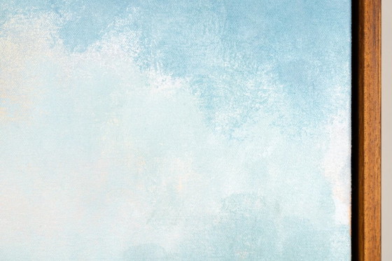 Large Original Framed Blue Abstract Landscape Painting, Textured Acrylic Canvas - The Crossing (photo 17 of 25)