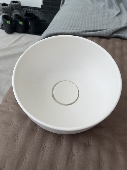 Vrijskant waskom 25 cm wit – schalen, Ceramic