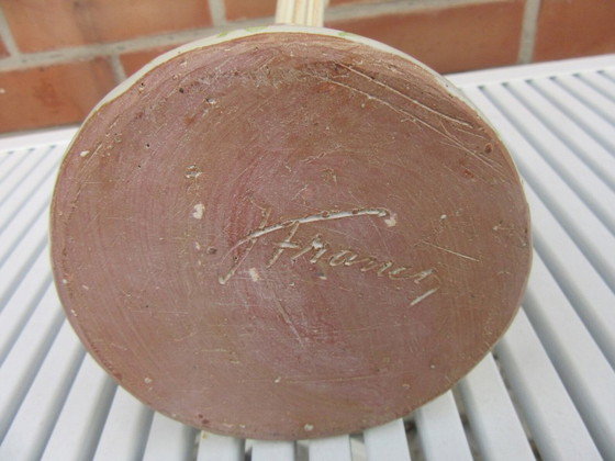 Image 1 of Modernistisch keramisch vrouwenbeeldje / beeldje / standbeeld - kan, vaas - gesigneerd door de kunstenaar