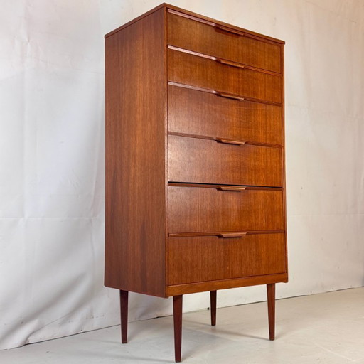 Tallboy en teck à 6 tiroirs Austinsuite, années 1960