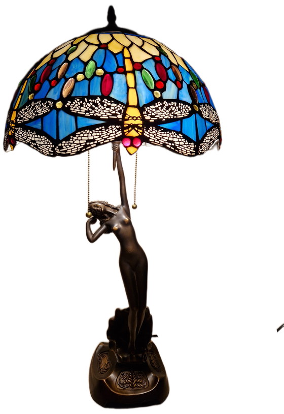 Image 1 of Prachtige vintage tafellamp Tiffany-stijl 72x40