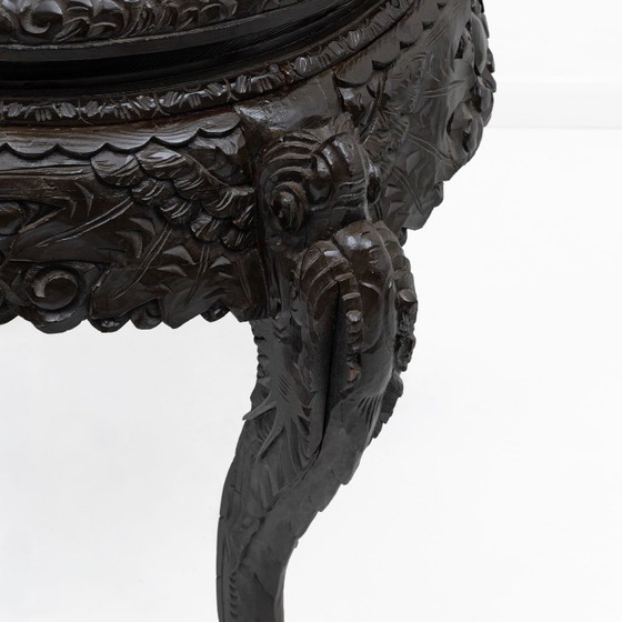 Tavolo cinese intagliato drago dinastia Qing, legno duro ebanizzato – Console (photo 7 of 7)