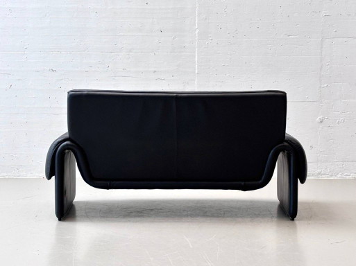 Zwarte leren bank De Sede DS-2011, jaren 80 – 2 zitsbanken, Leather (photo 2 of 16)