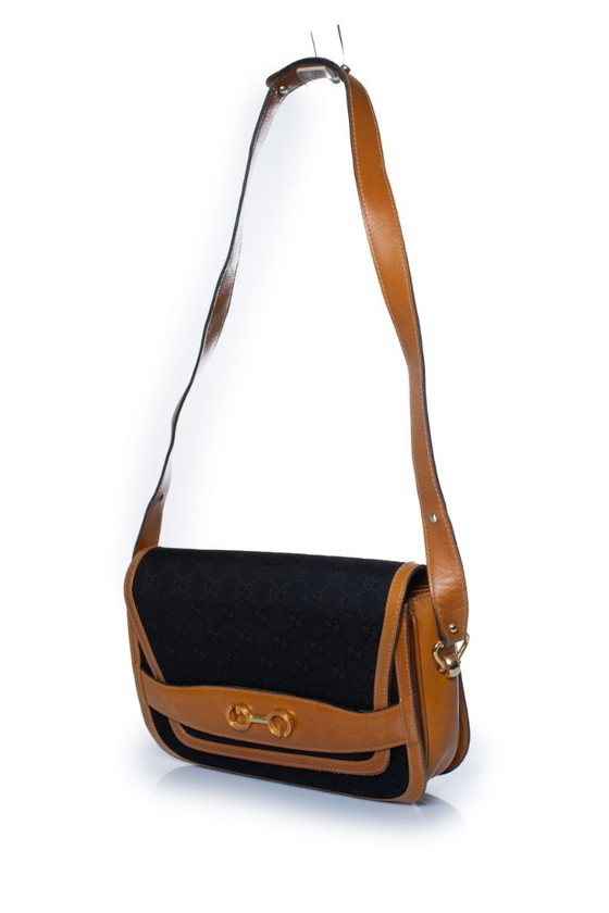 Gucci, Vintage GG Emaille Bag With Black Canvas – Shoulder bags, Calfskin (photo 8 of 12)