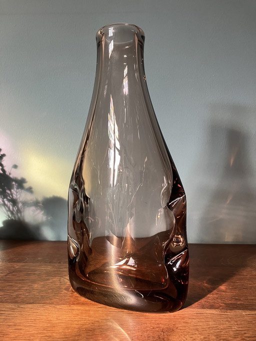 Vintage glass vase Miloslav Klinger for Železný Brod Glassworks (ZBS) Bohemia 1960s