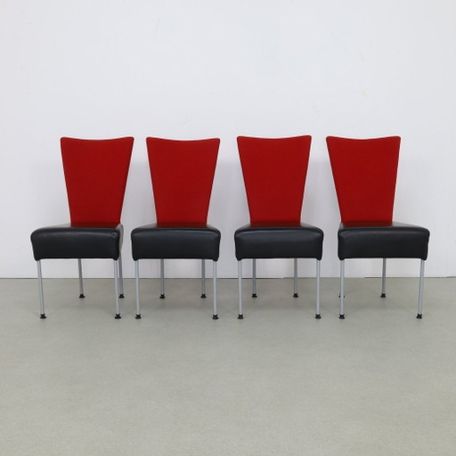 4X Postmoderne Eetkamerstoel In Memphis Stijl, 1980S