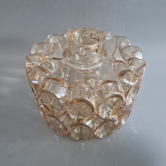 Image 1 of Large Vintage Glashütte Limburg Pendant Lamp - Helena Tynell - Bubble Glass & Brass - Ø 27 cm - 1970s