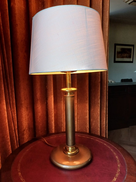 Herda grande lampada a colonna Hollywood Regency 55 cm alta – Lampade da tavolo, Metallo, Tessile (photo 3 of 10)