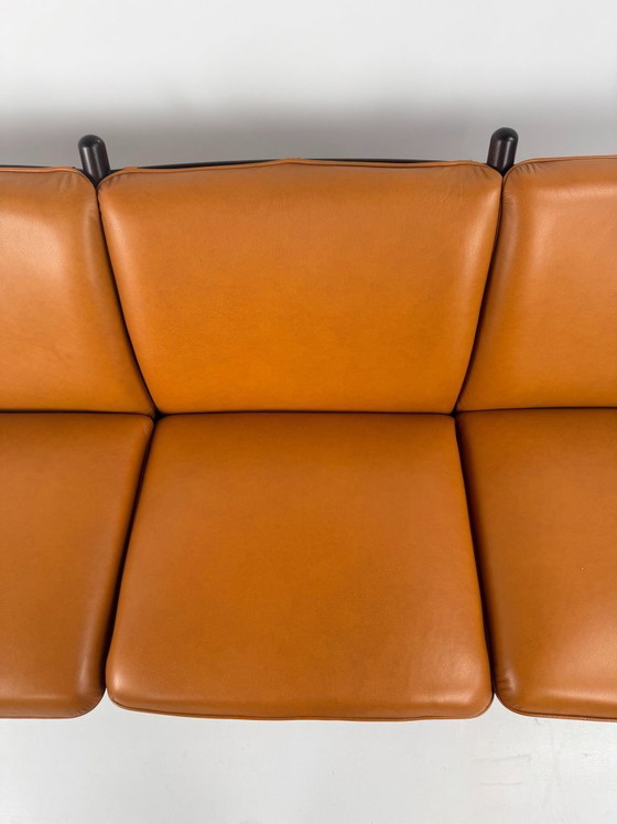 Genius Seating Set, Illum Wikkelsø, Denmark, c. 1960s, C.F.C. Silkeborg, Armchairs, Wood, Leather, Brown (photo 10 of 15)