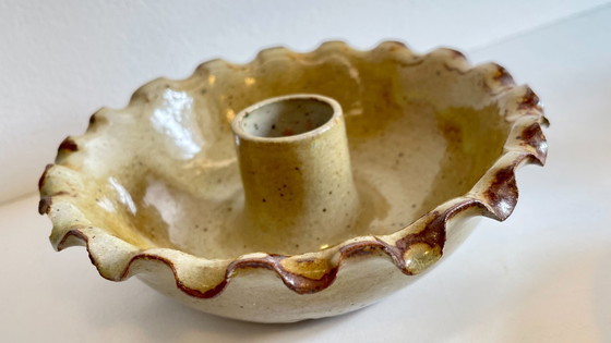 Image 1 of 3 Vintage handgemaakte keramische kandelaars