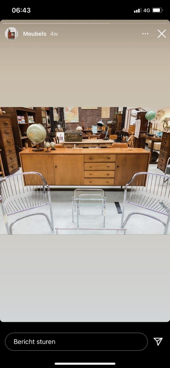 Image 1 of Chromen design draadstoel