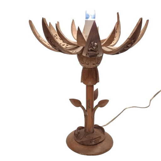 Wooden vintage lotus lamp
