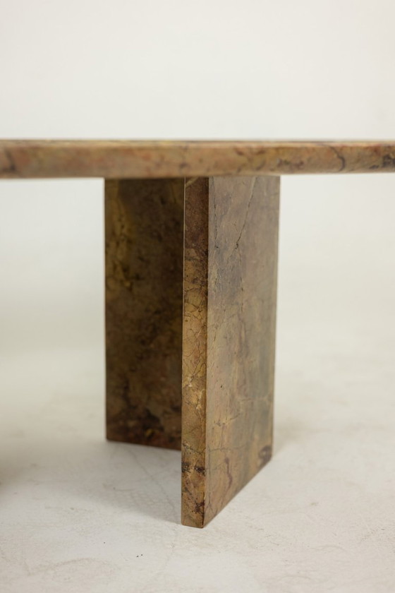 Image 1 of Mesa de centro rectangular de mármol Sarrancolin. Obra contemporánea.