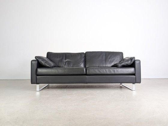 Image 1 of Sofá de tres plazas COR Conseta original, sofá de diseño, cuero negro