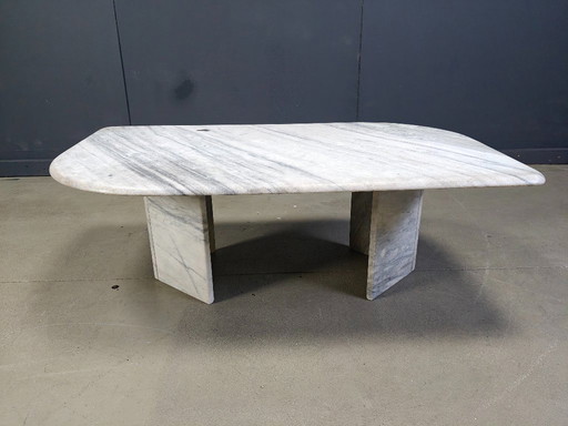 Vintage white marble coffee table, 1970s 