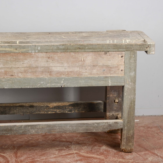 Industrial workbench with double vise, 20th Century Italian – Desk, Rustic (photo 8 of 16)