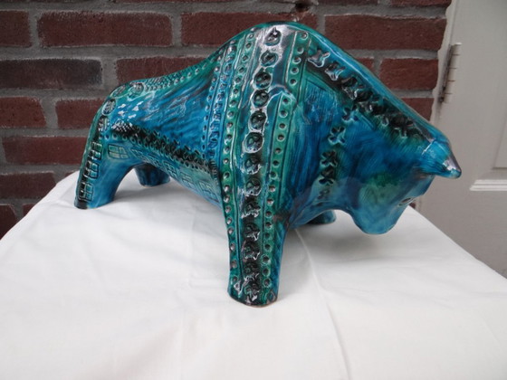 Jema Holland Stier 79, Großer modernistischer Retro-Kunst-Keramikstier – Bildhauerei, Ceramic (photo 7 of 15)