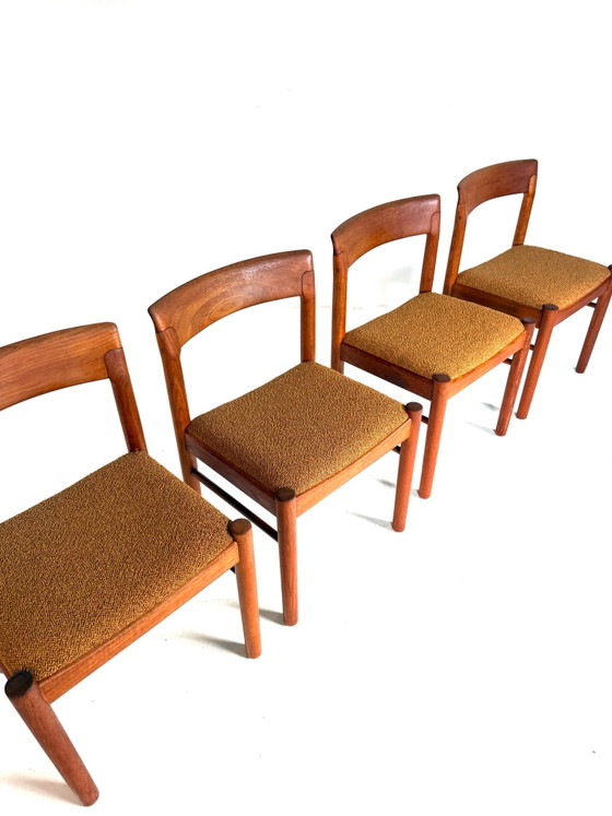 4x restored Dining chair, Bramin ‘60, Wood, Textile, Brown (photo 2 of 13)