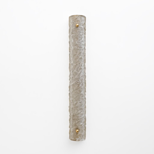Paar moderne messing en Murano glazen "Scavo" wandlampen