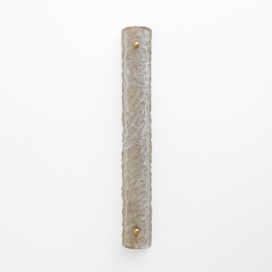 Image 1 of Paar moderne messing en Murano glazen "Scavo" wandlampen