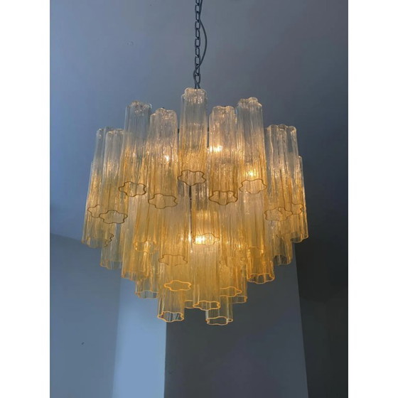 Image 1 of Lustre contemporain Spoutnik « Tronchi » en ambre disparu de style Venini