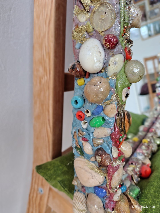 Image 1 of mirror with shell rim