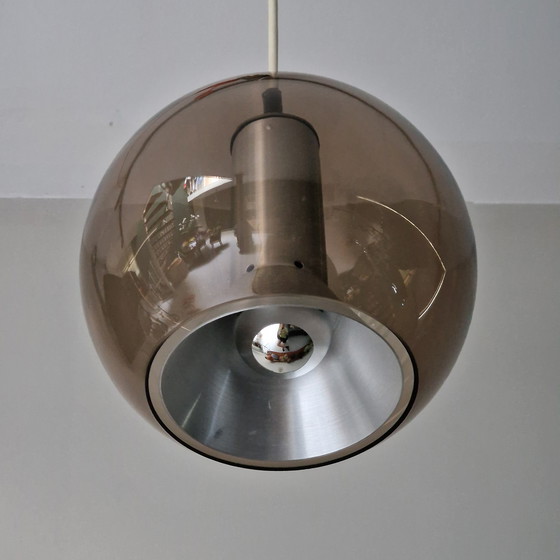 Image 1 of Set of 4 Pendant Lamps - Raak Amsterdam - Design Frank Ligtelijn - 1970s - Smoked glass