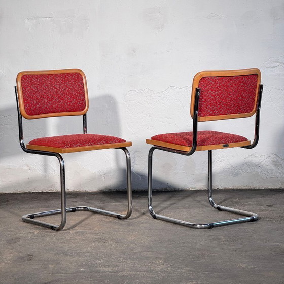 Image 1 of Een paar gestoffeerde stoelen in Cesca-stijl van Stol Kamnik, jaren 60.